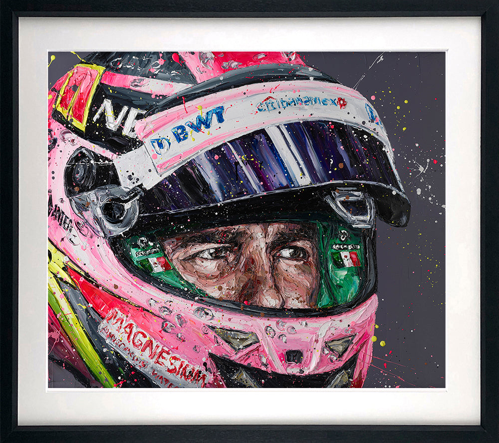 Paul Oz  - 'Checo' - Sergio Perez - Framed Limited Edition (Print & Canvas)
