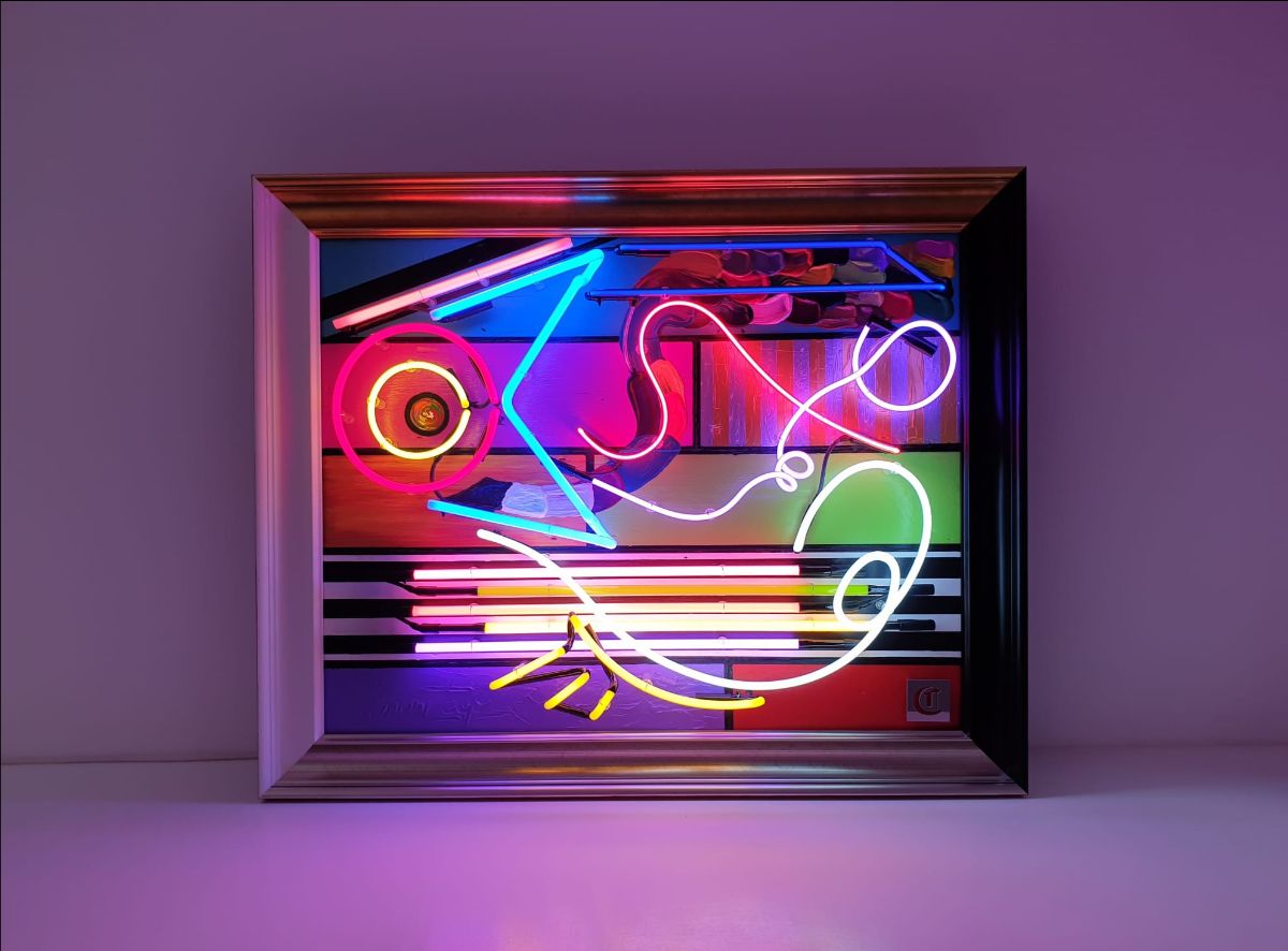 Courty - 'Mondrianeon' Composition I- Original Neon Artwork