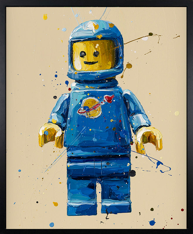 Paul Oz - 'Blue Lego Spaceman' - Framed Limited Edition