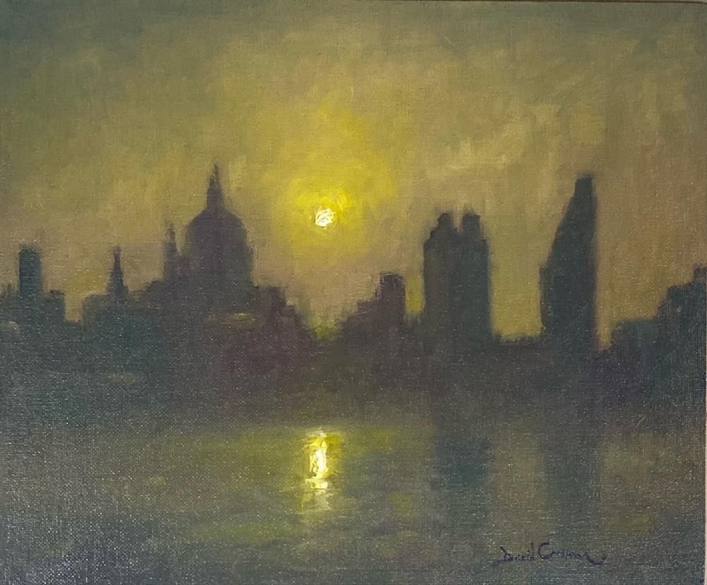David Cressman - 'Sunrise Over The City' - Framed Original Oil Painting