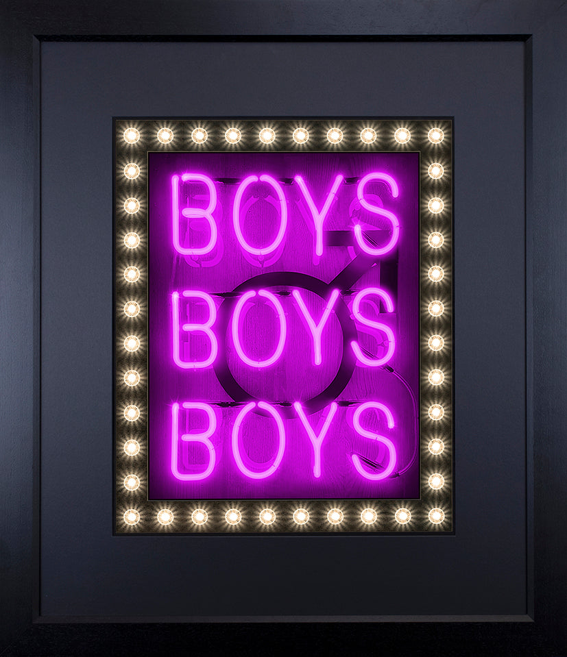 Courty - 'Boys, Boys, Boys' (Pink) - Framed Limited Edition artwork
