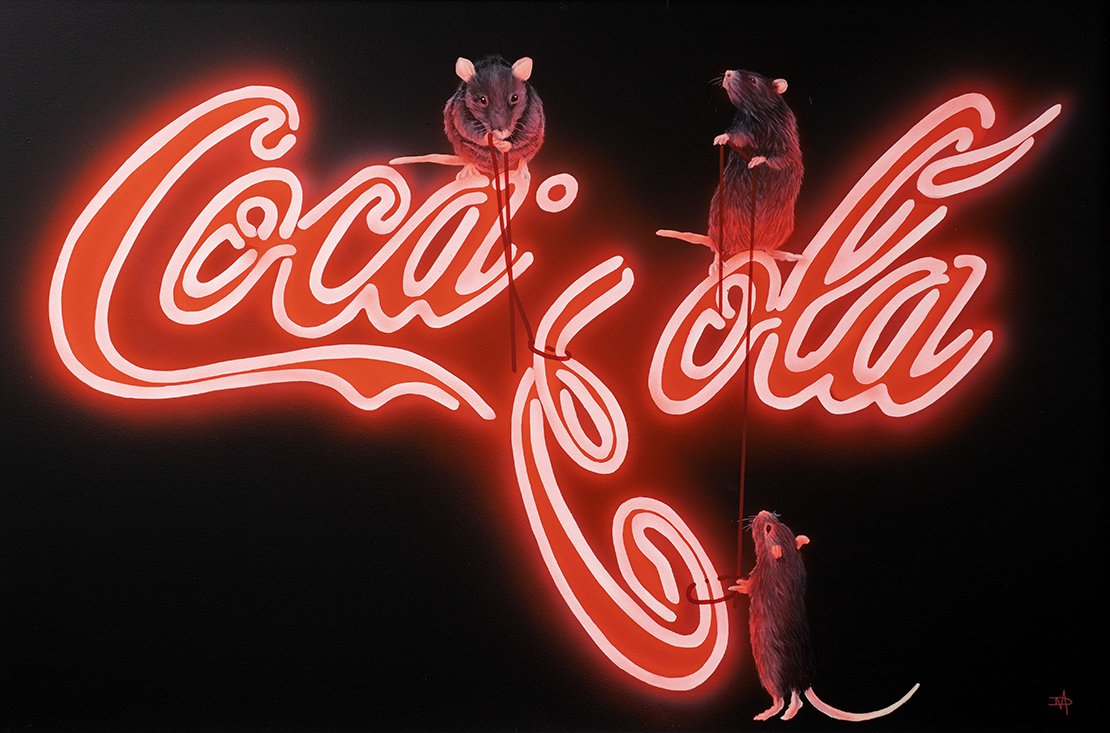 Dean Martin - 'Rats Fixing Coca Cola' - Framed Original Edition