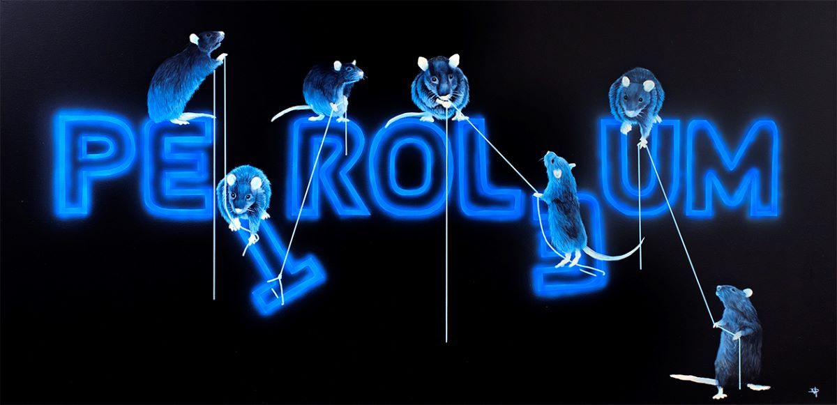 Dean Martin - 'Rats Fixing Petroleum' - Framed Original