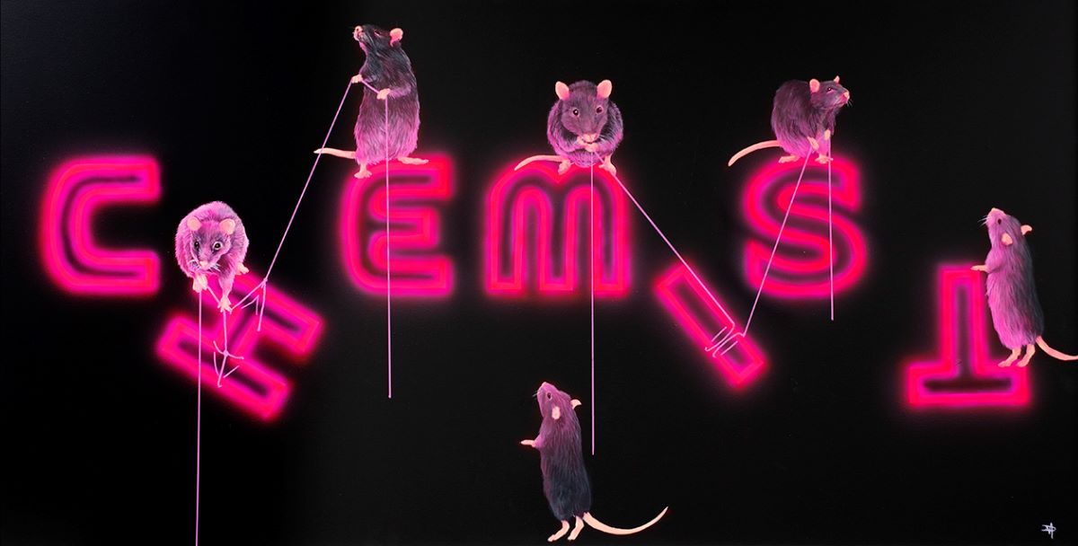 Dean Martin - 'Rats Fixing The Chemist' - Framed Original