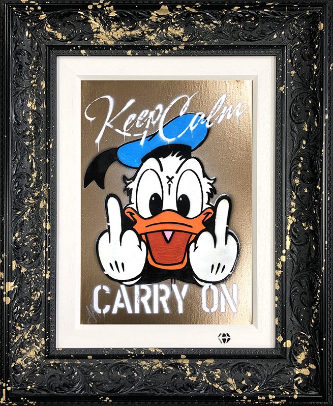 JJ Adams - 'Keep Calm Donald (Gold)' - Framed Original