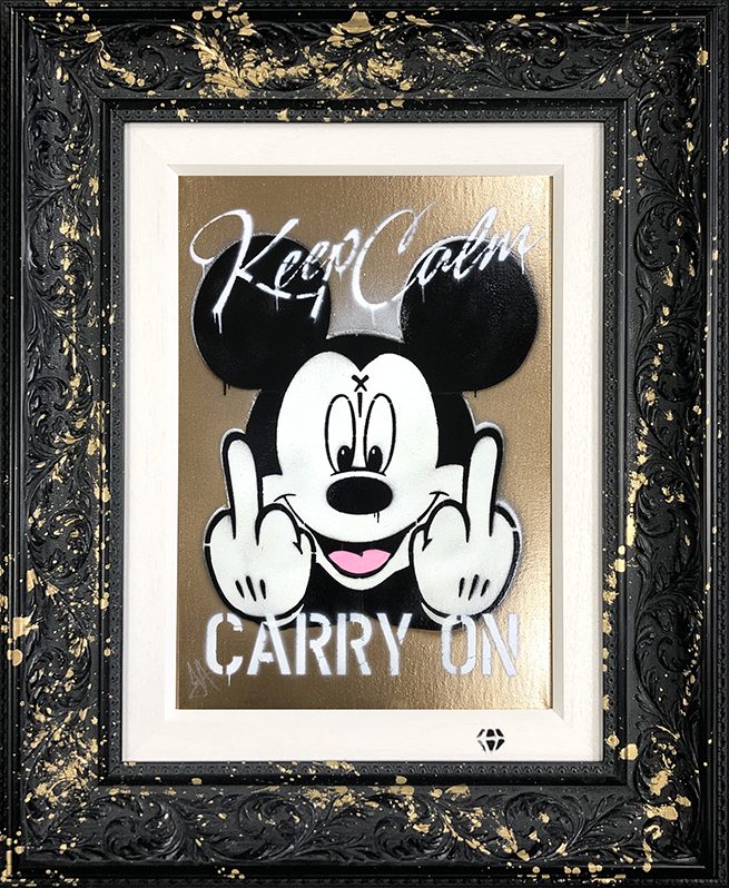 JJ Adams - 'Keep Calm Mickey (Gold)' - Framed Original