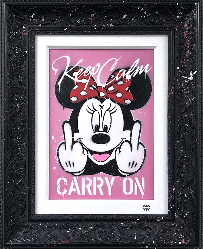 JJ Adams - 'Keep Calm Minnie (Pink)' - Framed Original