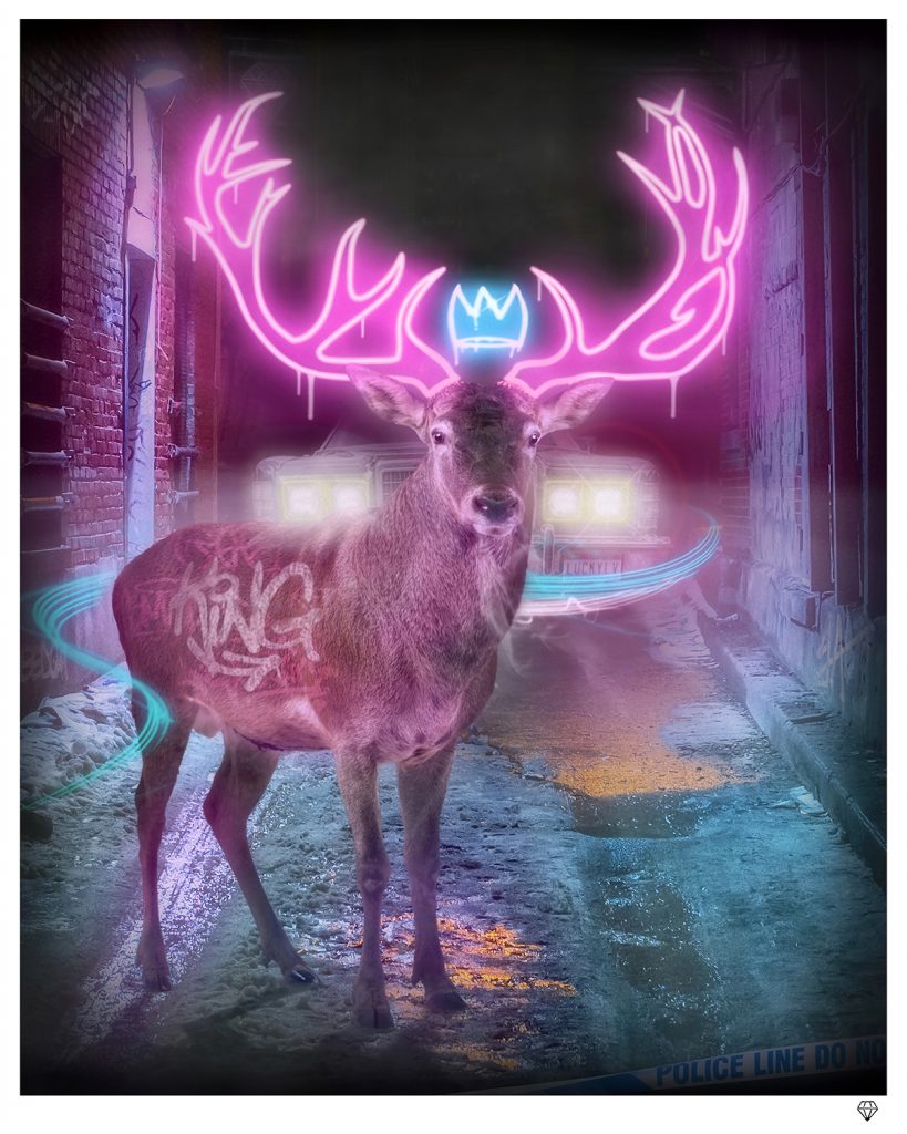 JJ Adams - 'Deer In The Headlights' - Framed Original