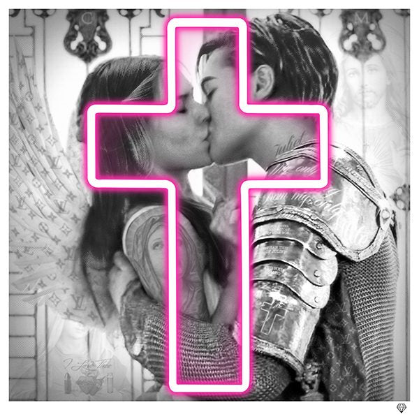 JJ Adams - 'Romeo & Juliet (Pink)' - Framed Limited Edition
