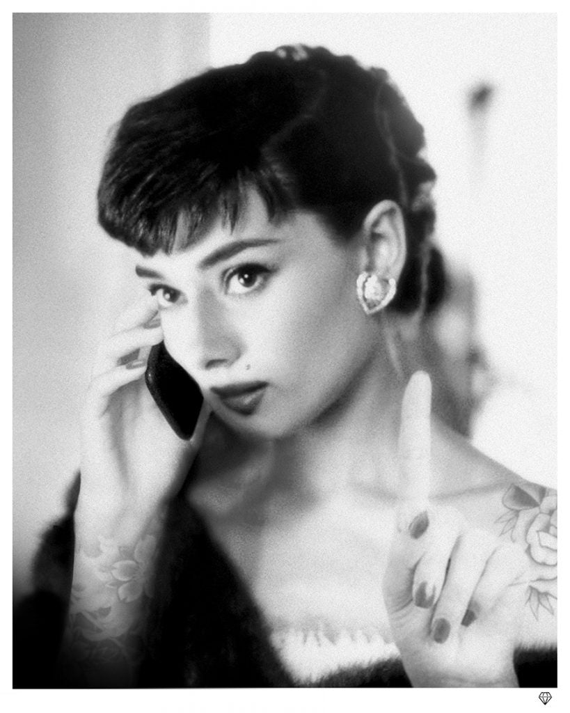 JJ Adams - 'Audrey Hepburn Selfie' - Framed Original