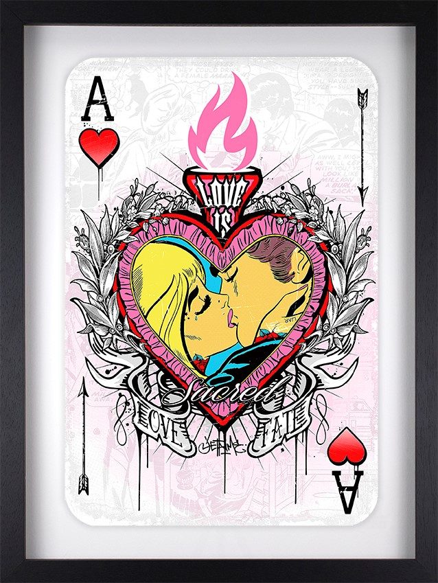 JJ Adams - 'Ace Of Hearts' - Framed Original