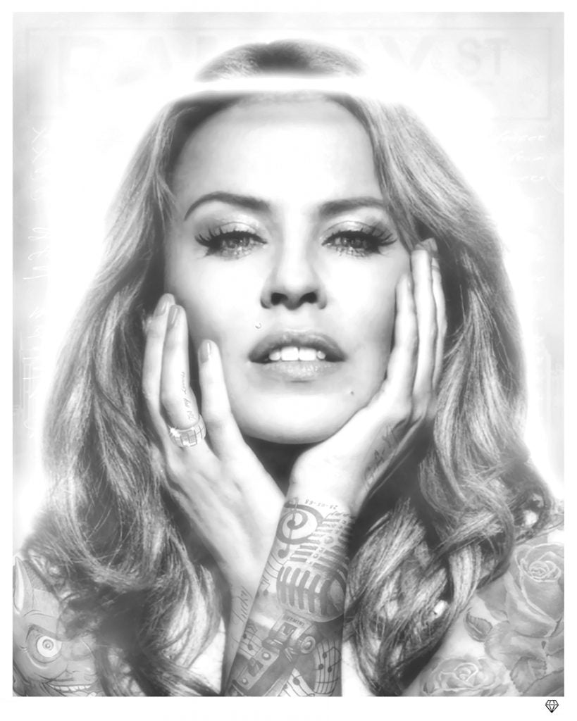 JJ Adams - 'Kylie Minogue (B&W)' - Framed Original