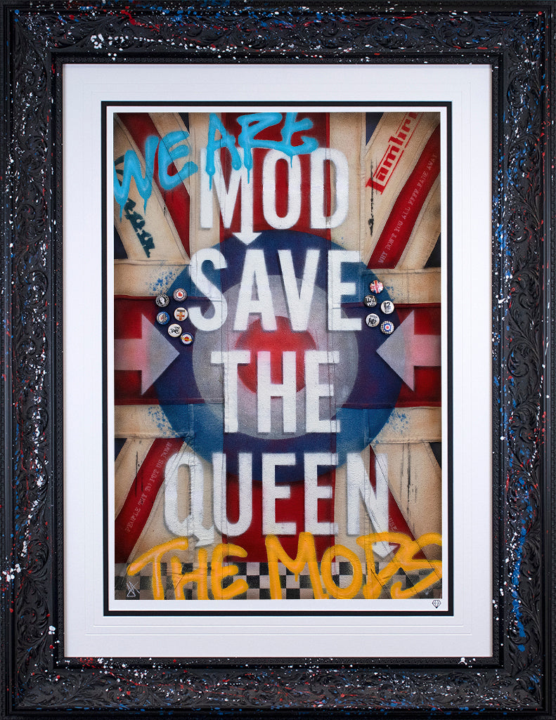 JJ Adams - ' MOD Save The Queen - Flag Series' - Framed Limited Edition