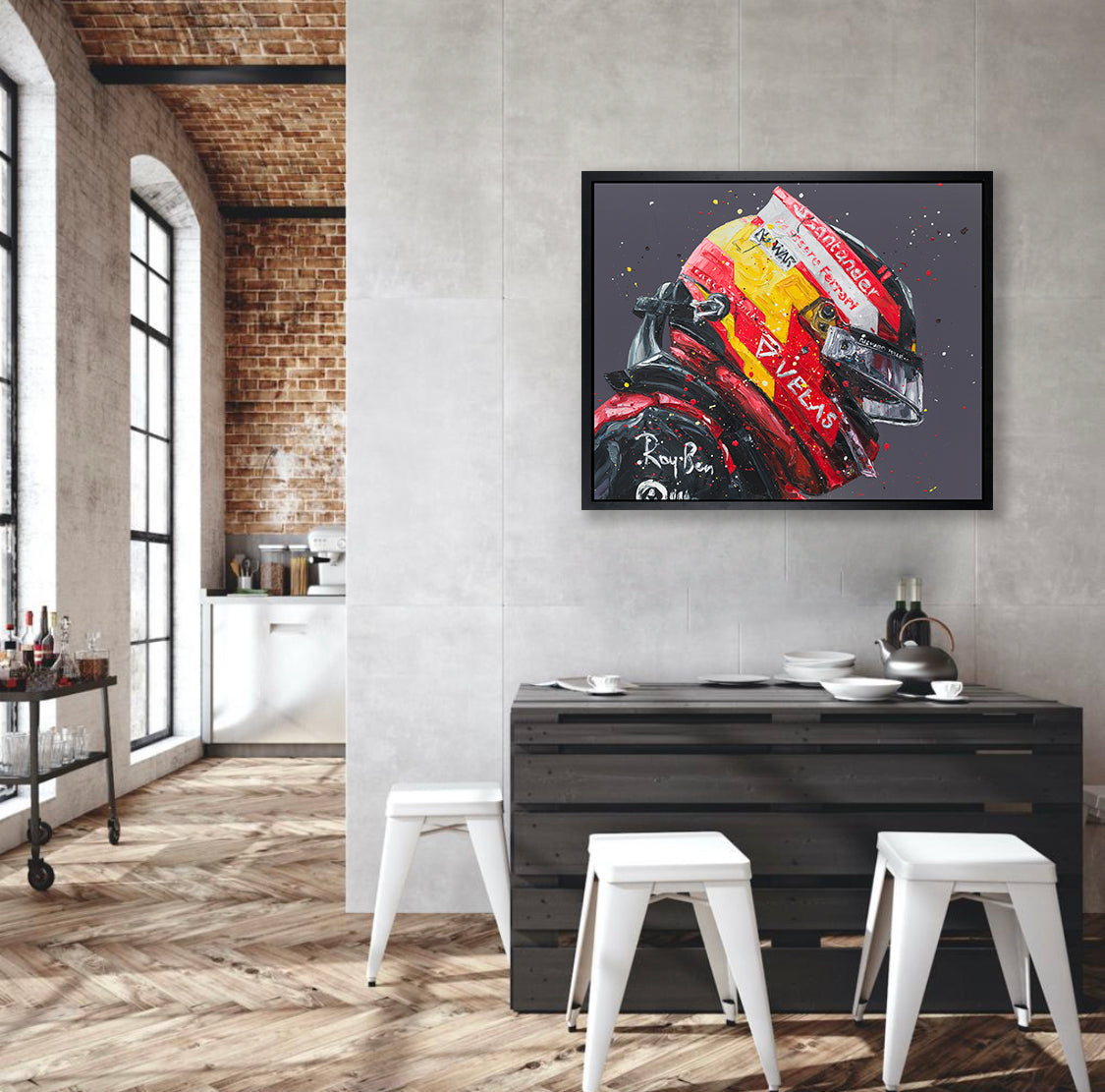 Paul Oz  'Silverstone Sainz'- Framed Limited Edition