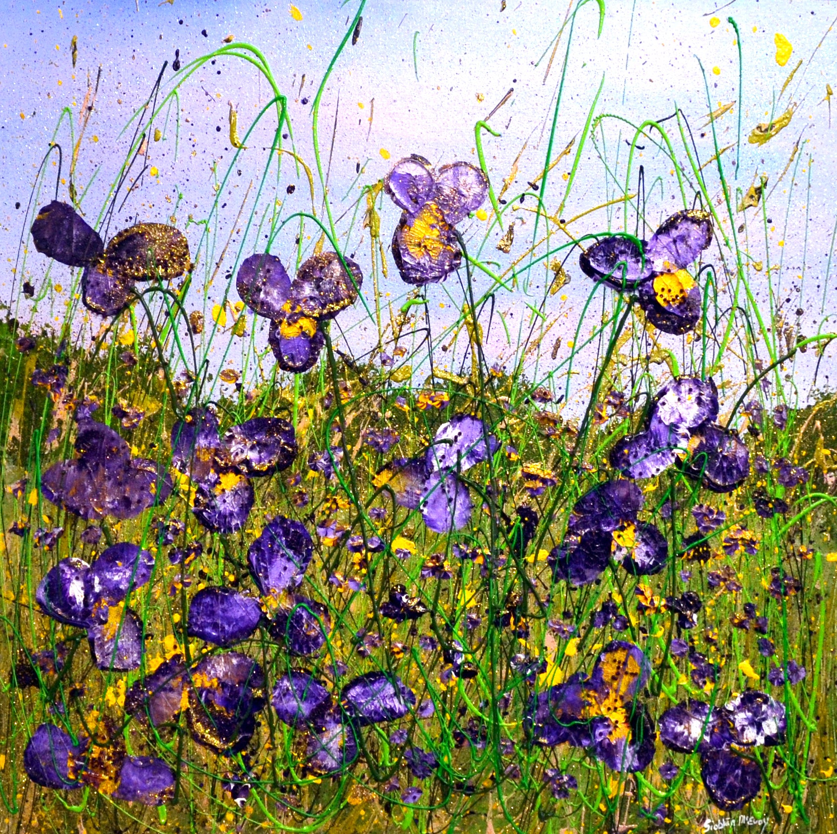 Siobhan McEvoy- 'Idyllic Iris' Framed Original