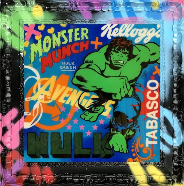 Hue Folk - 'Monster Smash' - Framed Original Art