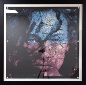 Zombi - ' I See THrough You - Original Stencil ' - Framed Original Art