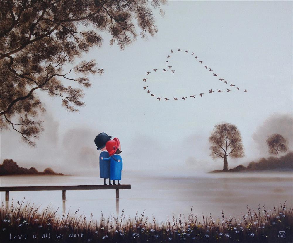 Michael Abrams - ' Love Is All You Need' - Framed Original Art