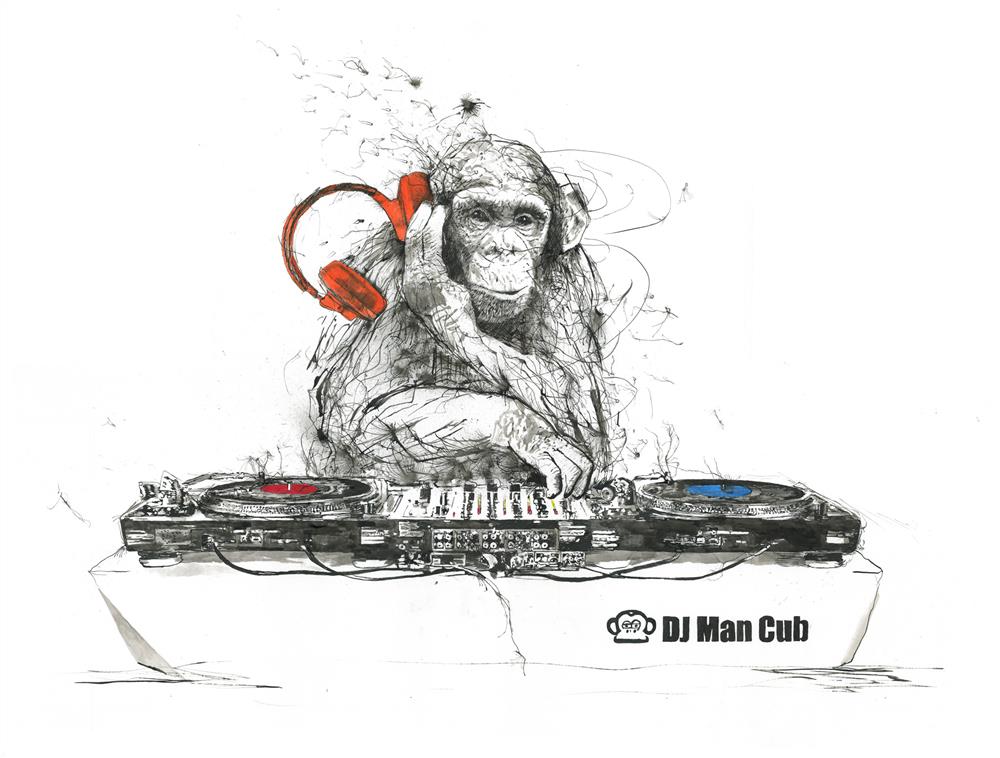 Scott Tetlow - ' DJ Man Club ' - Framed Limited Edition Print