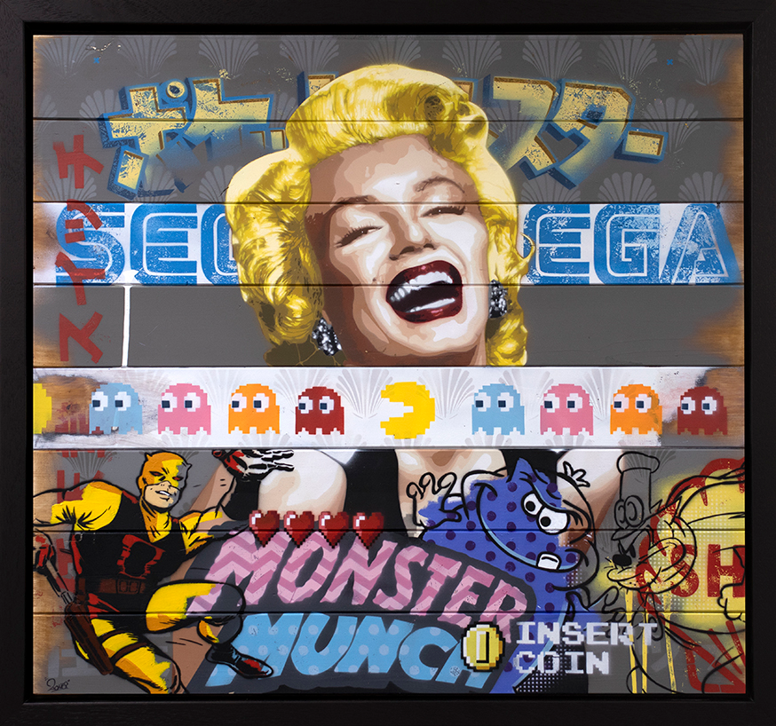 Zombi - ' Theres So Much To Smile About - Marilyn Monroe III' - Framed Original Canvas