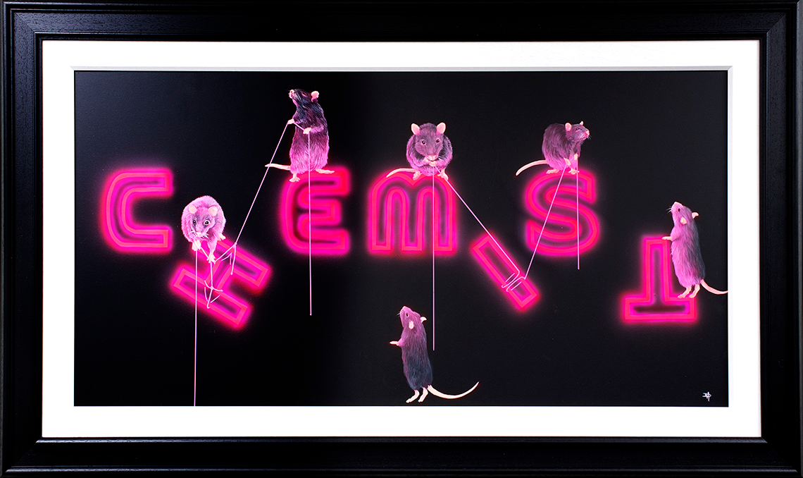 Dean Martin  - 'Rats Fixing The Chemists' - Framed Limited Edition Art