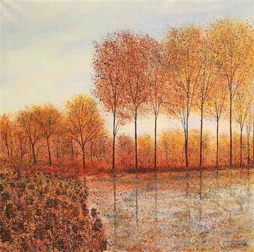 Chris Bourne - 'Autumn Lake' - Framed Original Art