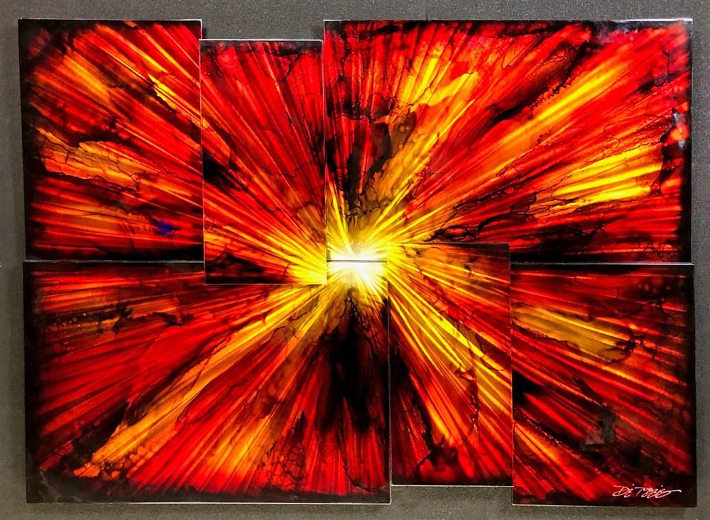Chris DeRubeis - 'Mini Extreme' - Original Red 6 Panel. 160701-2 Cons - Framed Original Art
