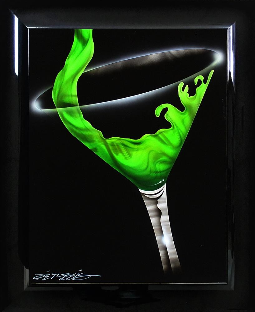 Chris DeRubeis - 'Martini Pour - Green~1705298' - Framed Original Art