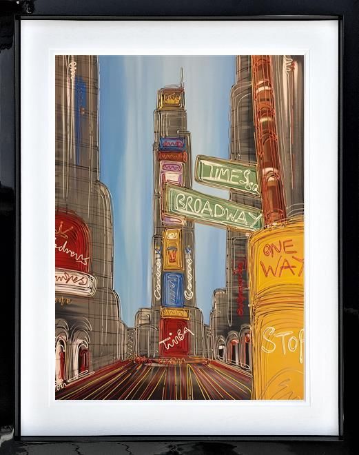 Edward Waite - 'Time Square Broadway' - Framed Original Art
