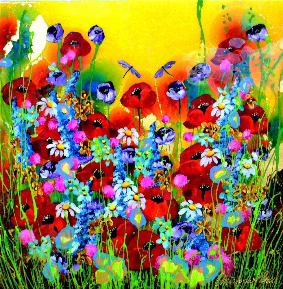 Christopher Bell - 'New Floral Gardens - Chris Bell' - Framed Original Art