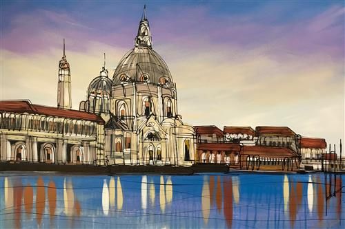 Edward Waite - 'Peaceful Venice Waters' - Framed Original Art