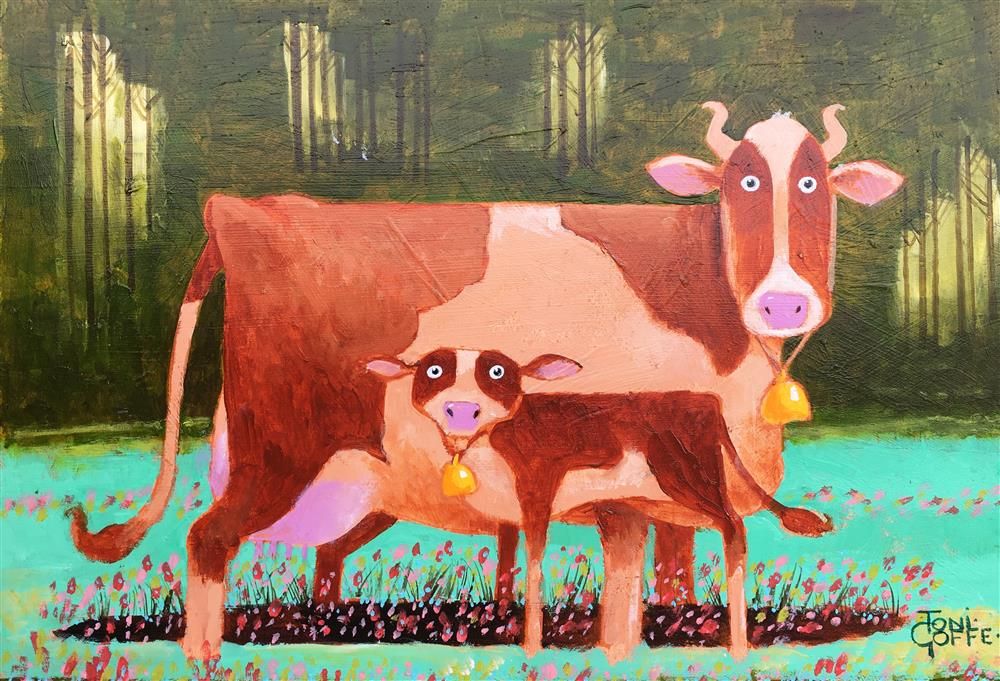 Toni Goffe - 'Cow Bells' - Framed Original Art