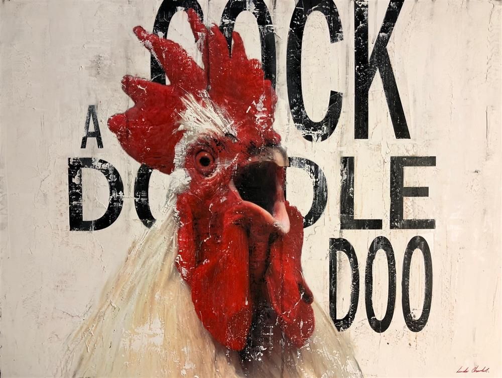 Linda Charles - 'Cock-A-Doodle-Doo 2' - Framed Original Artwork