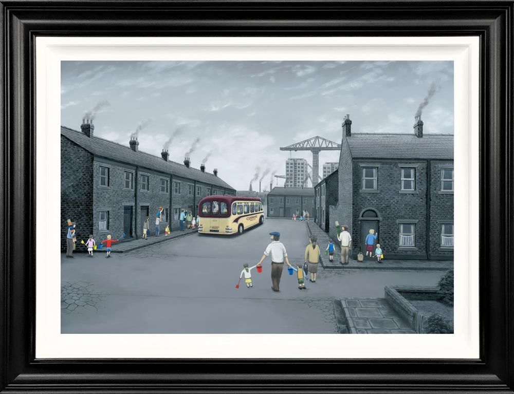 Leigh Lambert - 'All Aboard For The Seaside' - Canvas Deluxe - Framed Limited Edition Art