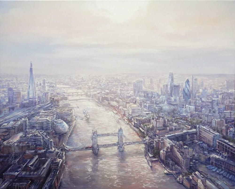 Mariusz Kaldowski - 'London Birds Eye View' - Framed Original Art