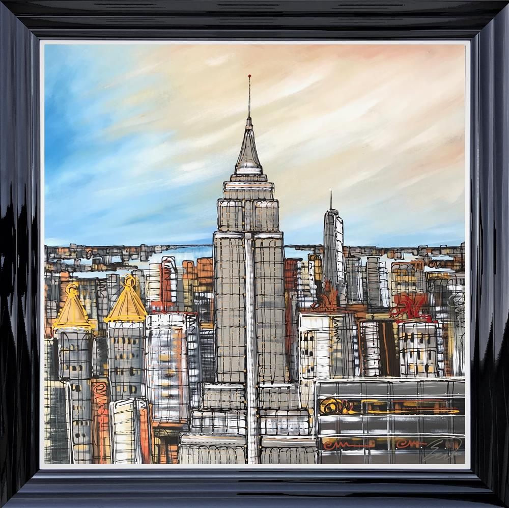 Edward Waite - 'Overlooking Manhattan' - Framed Original Art