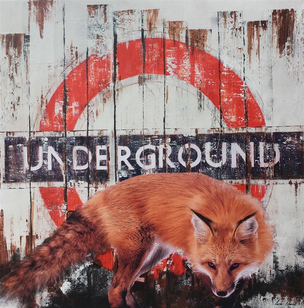 Linda Charles - 'Underground Fox' - Framed Original Artwork