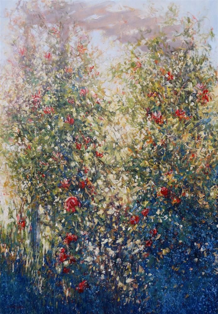 Mariusz Kaldowski - 'Rose and Honeysuckle Pergola' - Framed Original Art