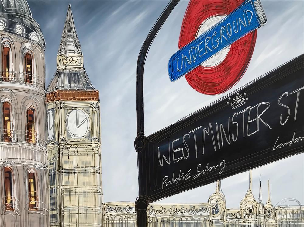 Edward Waite - 'Westminster Station' - Framed Original Art