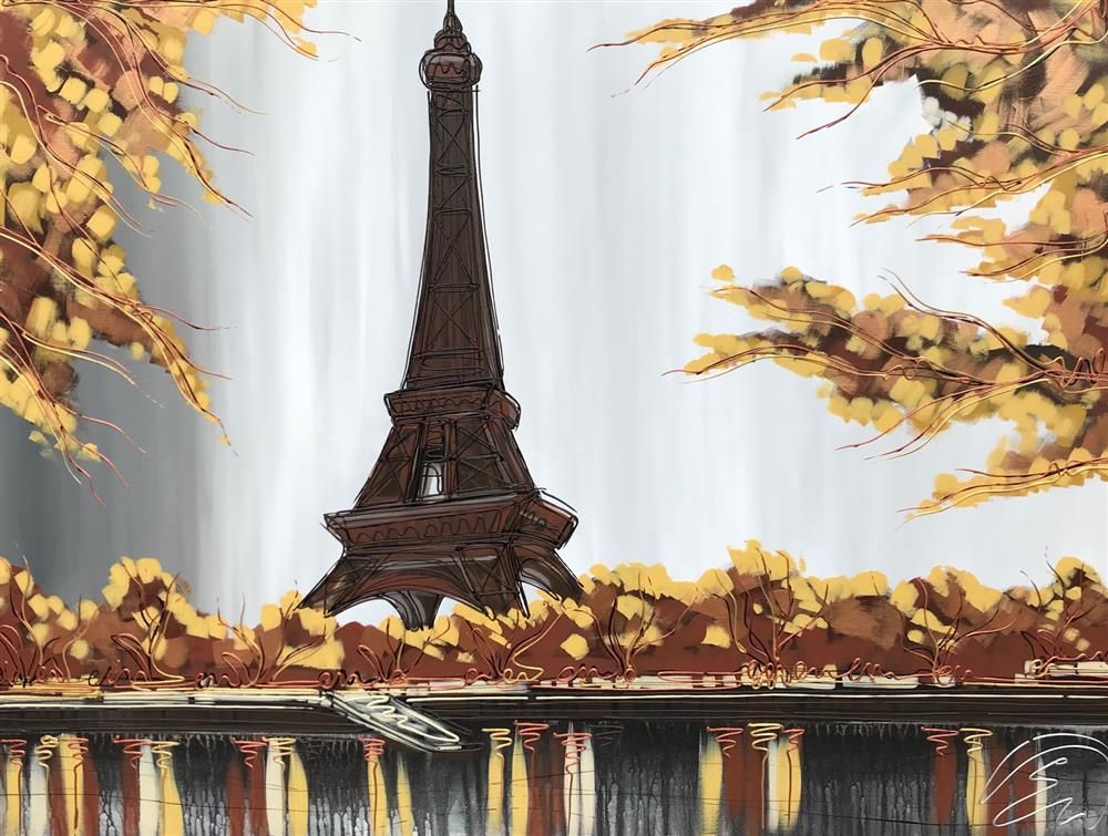 Edward Waite - 'Through The Leaves To Paris' - Framed Original Art