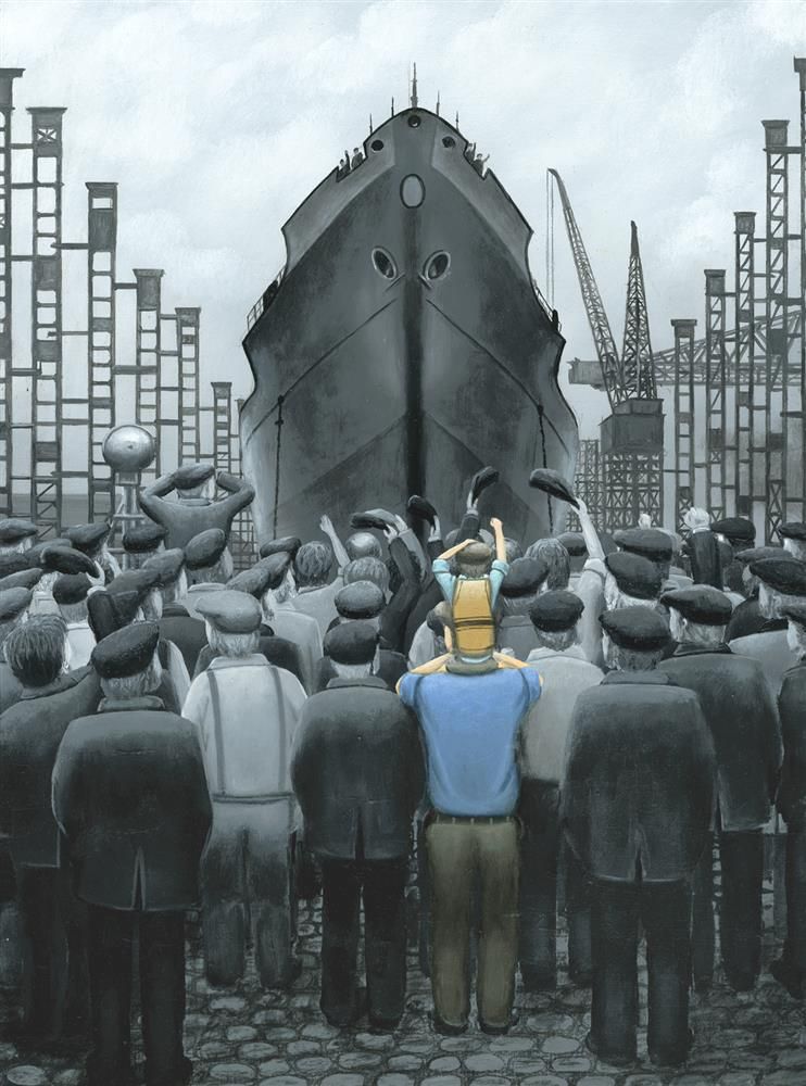 Leigh Lambert - 'The Ship that Dad Built - Paper' - Framed Limited Edition Art