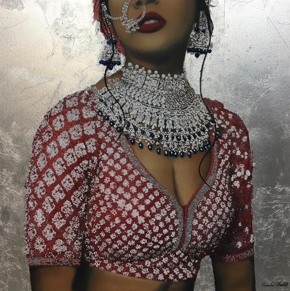 Linda Charles - 'Indian Couture II-#I' - Framed Original Art
