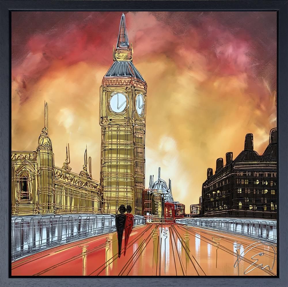 Edward Waite - 'London's Red Sky' - Framed Original Art