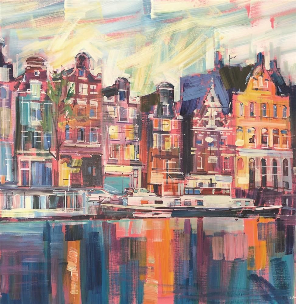Colin Brown - 'Amsterdam Canal' - Framed Original Art