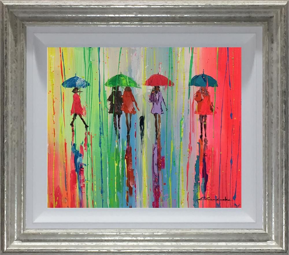 Ewa Czarniecka - 'Rainbow Rain' - Framed Original Art