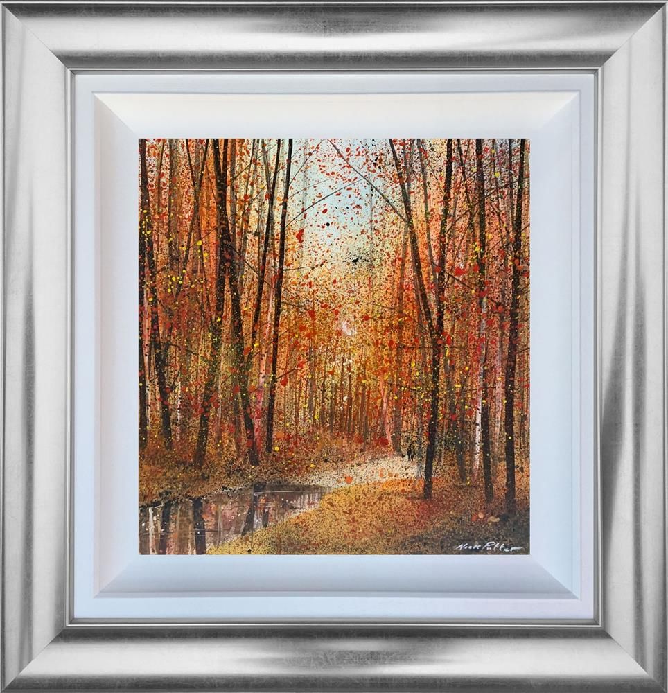 Nick Potter - 'Windy Autumn Woodland' - Framed Original Art