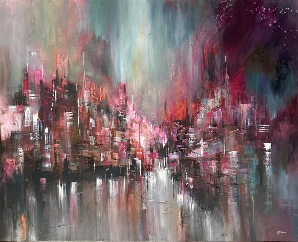Alison Johnson - 'City Rain' - Framed Original Artwork