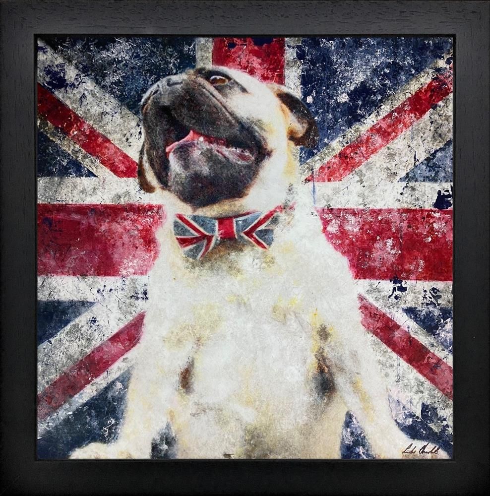 Linda Charles - 'Union Jack Pug' - Framed Original Artwork