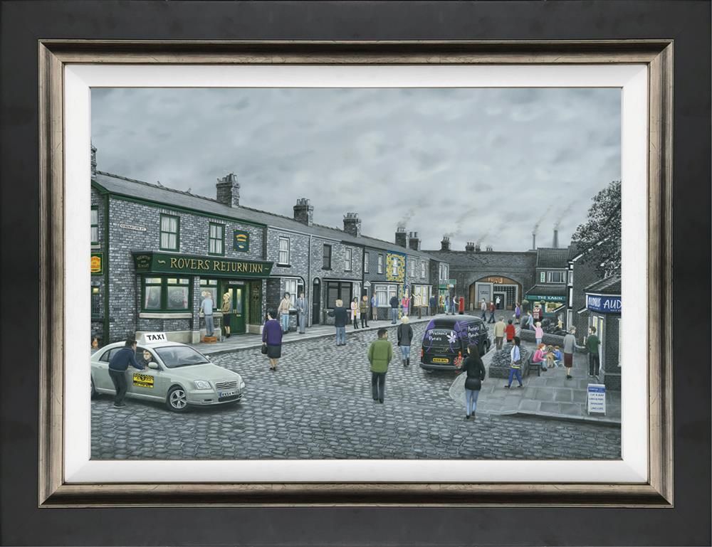 Leigh Lambert - 'On The Cobbles - Canvas' - Framed Limited Edition Art