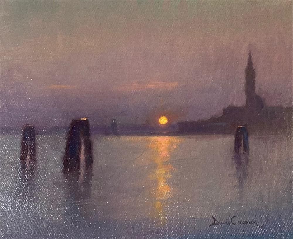David Cressman - ''Ocean Sunset' - Framed Original Oil Painting